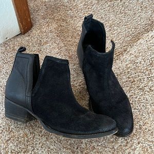 Black suede booties